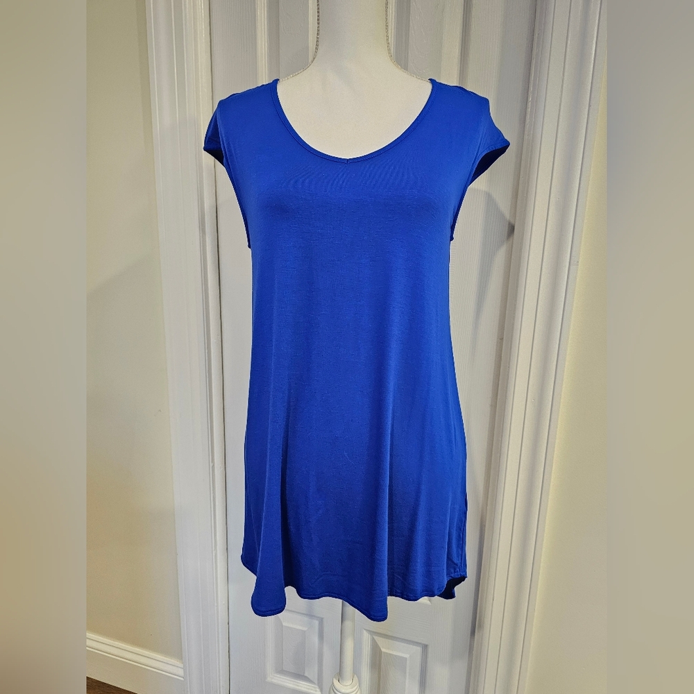 Cynthia Rowley Royal Blue Cap Sleeve Tunic (L)